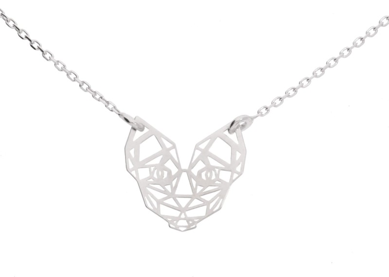 Srebrny naszyjnik kot sfinks origami