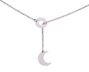 Naszyjnik księżyc i kółko, srebro 925