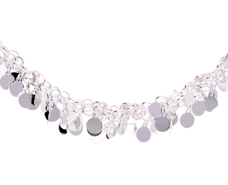 Srebrny gęsty naszyjnik blaszki