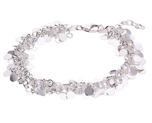 Srebrna gęsta bransoletka z okrągłymi blaszkami, srebro 925