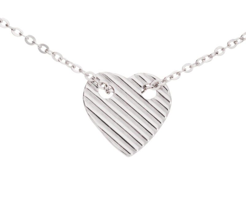 Srebrny naszyjnik blaszka małe serce