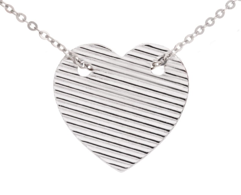 Srebrny naszyjnik blaszka duże serce