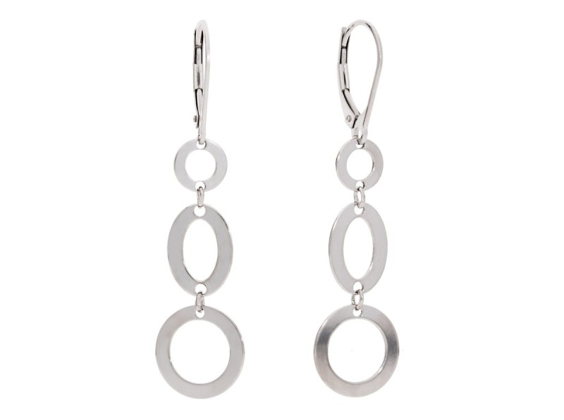 Wiszące, srebrne kolczyki blaszki