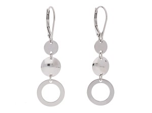 Wiszące, srebrne kolczyki blaszki