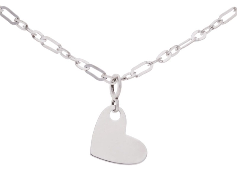 Srebrny naszyjnik blaszka serce, serduszko