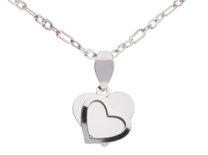 Srebrny naszyjnik podwójne serduszko, serce