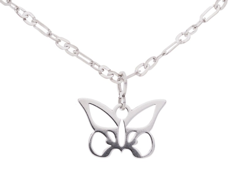 Srebrny naszyjnik ażurowy motyl, motylek