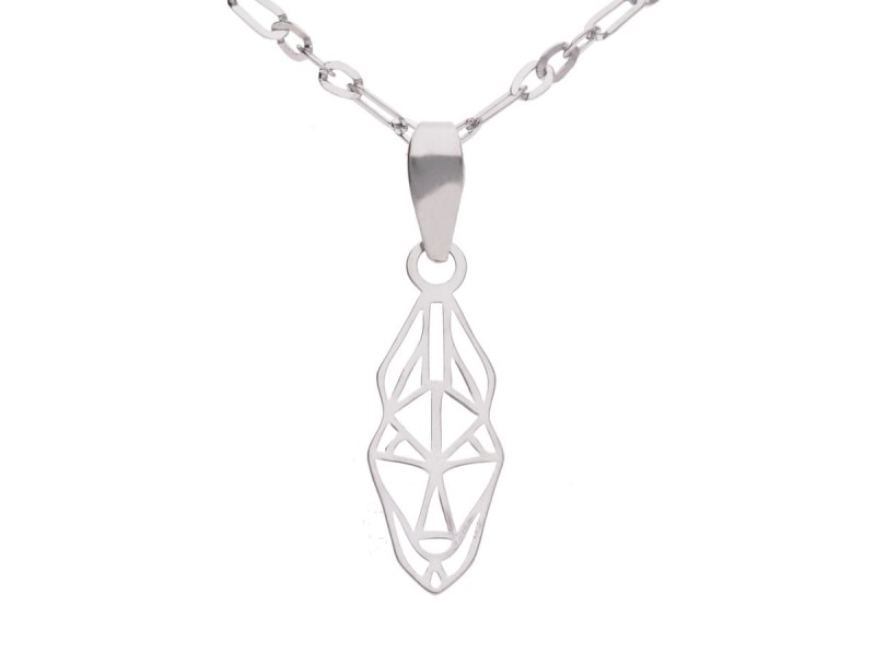 Srebrny naszyjnik ażurowy doberman, pies origami