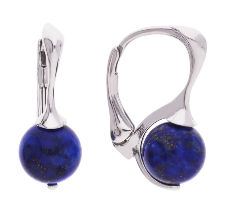 Srebrne kolczyki z naturalnym kamieniem lapis lazuli