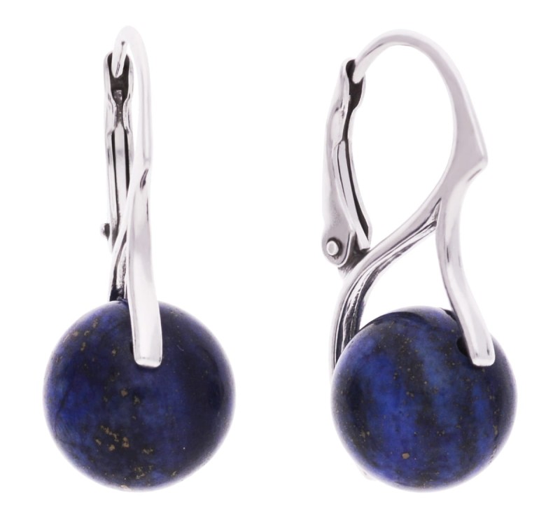 Srebrne kolczyki z naturalnym kamieniem lapis lazuli