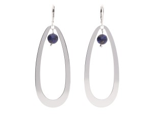 Długie kolczyki łezki z naturalnym kamieniem lapis lazuli