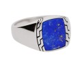 Srebrny sygnet z naturalnym kamieniem lapis lazuli