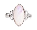 Srebrny pierścionek łezka z naturalnym kamieniem księżycowym (moonstone)