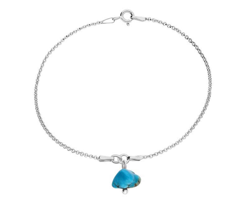Srebrna bransoletka z naturalnym turkusem