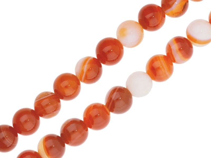 Naturalny agat pomarańczowy, kulka 8 mm