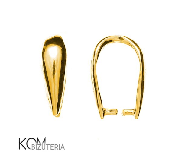 Pozłacana, srebrna krawatka, zawieszka zaciskowa 9x3 mm kw2