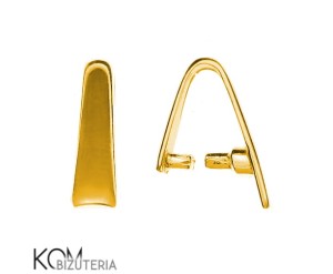 Pozłacana, srebrna krawatka, zawieszka zaciskowa 16x3mm w4