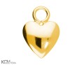 Pozłacana, srebrna zawieszka ozdobna charm serce, serduszko 10x7mm w135