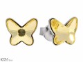 Kolczyki sztyfty żółte motyle, motylki, srebro 925, kryształy Swarovski®