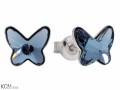 Kolczyki sztyfty niebieskie motyle, motylki, srebro 925, kryształy Swarovski®