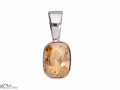Wisiorek mały beżowy prostokąt kryształ, srebro 925, kryształ Swarovski®