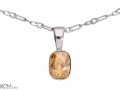 Wisiorek mały beżowy prostokąt kryształ, srebro 925, kryształ Swarovski® z łańcuszkiem