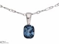 Wisiorek mały niebieski prostokąt kryształ, srebro 925, kryształ Swarovski® z łańcuszkiem