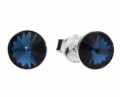 Ciemno niebieskie kolczyki sztyfty oczka, srebro 925, kryształy Swarovski®