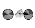 Metaliczne, czarne kolczyki sztyfty oczka, srebro 925, kryształy Swarovski®