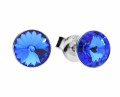 Niebieskie kolczyki sztyfty oczka, srebro 925, kryształy Swarovski®
