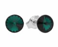 Zielone kolczyki sztyfty oczka, srebro 925, kryształy Swarovski®