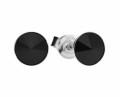 Czarne kolczyki sztyfty oczka, srebro 925, kryształy Swarovski®