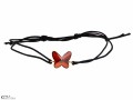 Czerwona pleciona bransoletka motyl, kryształ Swarovski®, srebro 925
