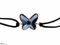 Niebieska pleciona bransoletka motyl, kryształ Swarovski®, srebro 925