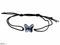Niebieska pleciona bransoletka motyl, kryształ Swarovski®, srebro 925