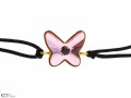 Różowa pleciona bransoletka motyl, kryształ Swarovski®, srebro 925