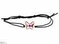 Różowa pleciona bransoletka motyl, kryształ Swarovski®, srebro 925