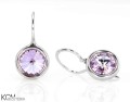Jasno fioletowe kolczyki haczyki oczko, srebro 925, kryształy Swarovski®