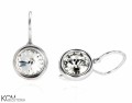 Białe kolczyki haczyki oczko, srebro 925, kryształy Swarovski®