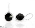 Czarne kolczyki haczyki oczko, srebro 925, kryształy Swarovski®