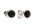 Czarne kolczyki sztyfty oczka, srebro 925, kryształy Swarovski®