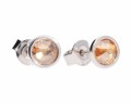 Beżowe kolczyki sztyfty oczka, srebro 925, kryształy Swarovski®