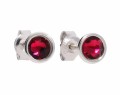 Czerwone kolczyki sztyfty oczka, srebro 925, kryształy Swarovski®