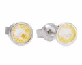 Żółte kolczyki sztyfty oczka, srebro 925, kryształy Swarovski®