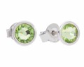 Jasno zielone kolczyki sztyfty oczka, srebro 925, kryształy Swarovski®