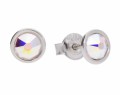 Opalizujące kolczyki sztyfty oczka, srebro 925, kryształy Swarovski®