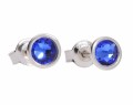 Niebieskie kolczyki sztyfty oczka, srebro 925, kryształy Swarovski®