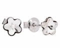 Białe kolczyki sztyfty kwiatki, srebro 925, kryształy Swarovski®  kwiat