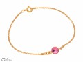 Bransoletka łańcuszek, różowy kryształ Swarovski®, pozłacane srebro 925