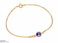 Bransoletka łańcuszek, zimny fioletowy kryształ Swarovski®, pozłacane srebro 925